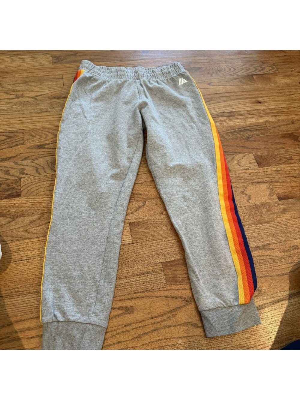 ALDI WOMENS GRAY STRIPED JOGGER PANTS SMALL